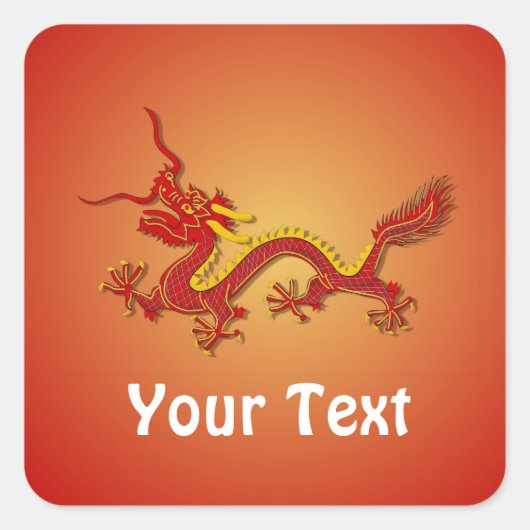 Chinese rode en gouden draak Stickers (Voorkant)