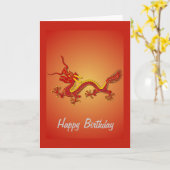Chinese Rode en Gouden Draak Verjaardagskaart Kaart (Gele Bloem)