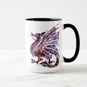 Chinese rode en Paarse Dragon Art Coffee Mok
