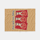 Chinese Rode Envelop Lucky Corgi Jaar van de hond Fleece Deken (Voorkant (Horizontaal))