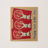 Chinese Rode Envelop Lucky Corgi Jaar van de hond Legpuzzel (Verticaal)