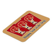 Chinese Rode Envelop Lucky Corgi Jaar van de hond Magneet (Linkerzijde)