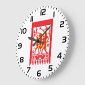 Chinese rode envelop met welvaartssymbool grote klok (Hoek)