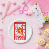 Chinese rode envelop met welvaartssymbool papieren bordje (Feest)