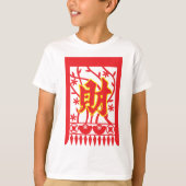 Chinese rode envelop met welvaartssymbool t-shirt (Voorkant)