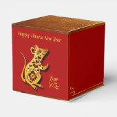 Chinese Rode Knoop Rat Jaar Cube Favoriet Box Bedankdoosjes (Achterkant)