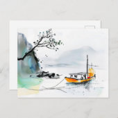 Chinese rommel op rustige wateren briefkaart (Voorkant / Achterkant)