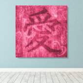 Chinese rood liefdessymbool vierkant canvas wrap (Insitu (Houten vloer))