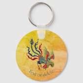 Chinese Rooster Art Design op maat Sleutelhanger (Achterkant)
