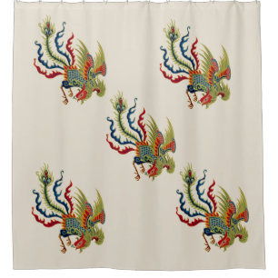Chinese Rooster Art Douchegordijn