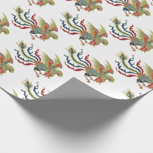 Chinese rooster cadeaupapier (Hoek)