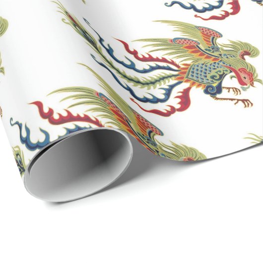 Chinese rooster cadeaupapier (Rol Hoek)
