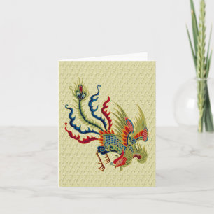 Chinese Rooster Design Blank Note Card Kaart