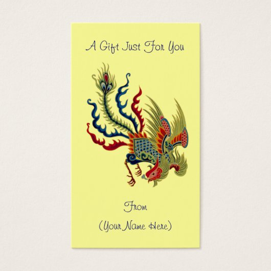 Chinese Rooster - Label voor persoonlijke cadeauka Visitekaartjes (Voorkant)