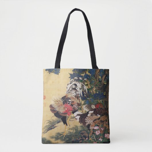 Chinese rooster nieuwjaar 2017 Japans schilderij B Tote Bag (Voorkant)