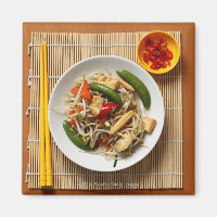 Chinese roze gebakken groenten met peper