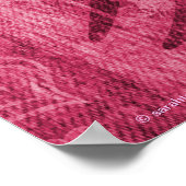 Chinese roze rode liefdessymbool vierkante poster (Hoek)