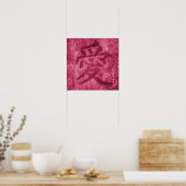 Chinese roze rode liefdessymbool vierkante poster (Keuken)