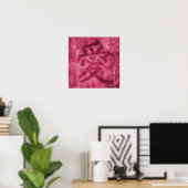 Chinese roze rode liefdessymbool vierkante poster (Thuiskantoor)