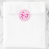 Chinese Roze Vredessymbool Ronde Sticker (Tas)