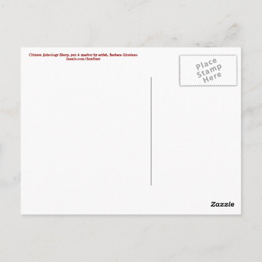 Chinese sapastrologie briefkaart (Achterkant)