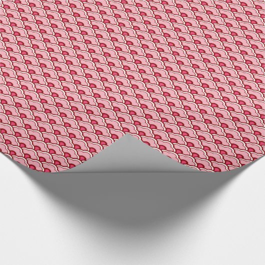 Chinese scallops, Fuchsia en Light Pink Cadeaupapier (Hoek)