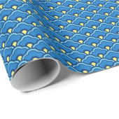 Chinese scallops, Ocean Blue en Indigo Wrapping P Cadeaupapier (Rol Hoek)