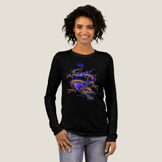 Chinese Schat Draak Mythisch Wezen Tri-Blend Shirt (Voorkant)