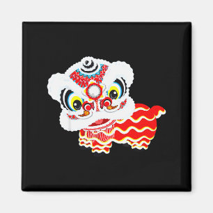 Chinese Schattig Traditioneel Dansende Leeuw Kunst Magneet
