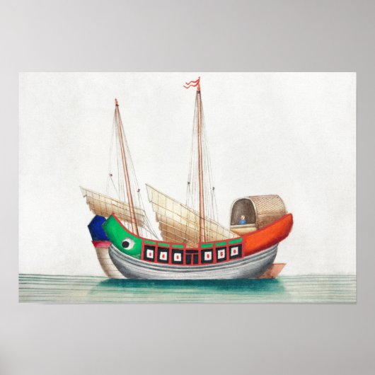 chinese schilderij van een schip poster (Voorkant)