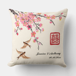 Chinese schilderkunst bloem vogel bruiloft  kussen