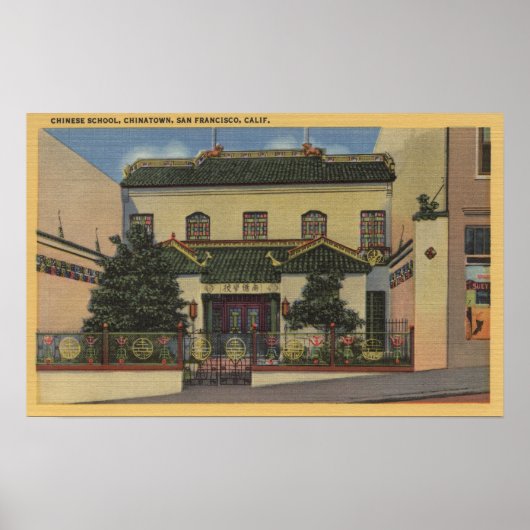 Chinese School in Chinatown-San Francisco, CA Poster (Voorkant)