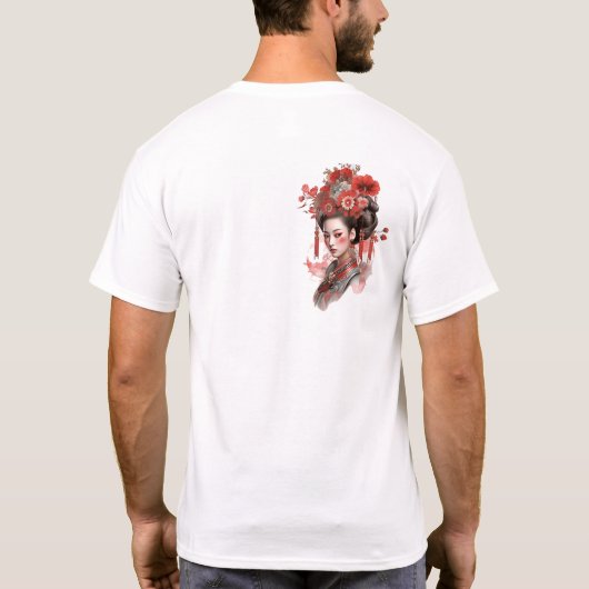 Chinese schoonheid in oude schilderijen - gedetail t-shirt (Achterkant)