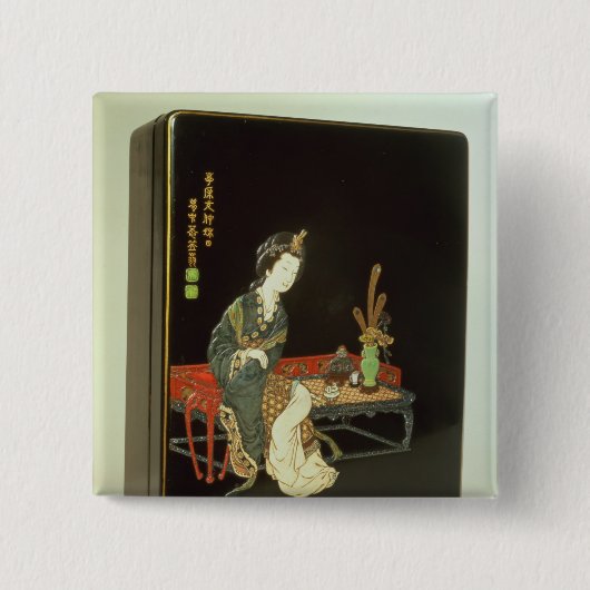 Chinese schrijfdoos vierkante button 5,1 cm (Voorkant)