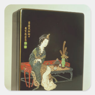 Chinese schrijfdoos vierkante sticker
