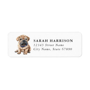 Chinese Shar Pei adreslabels Etiket