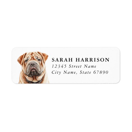 Chinese Shar Pei adreslabels Etiket (Voorkant)