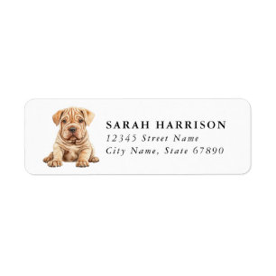 Chinese Shar Pei adreslabels Etiket