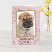 Chinese Shar-pei Birthday Humor Kaart (Gele Bloem)