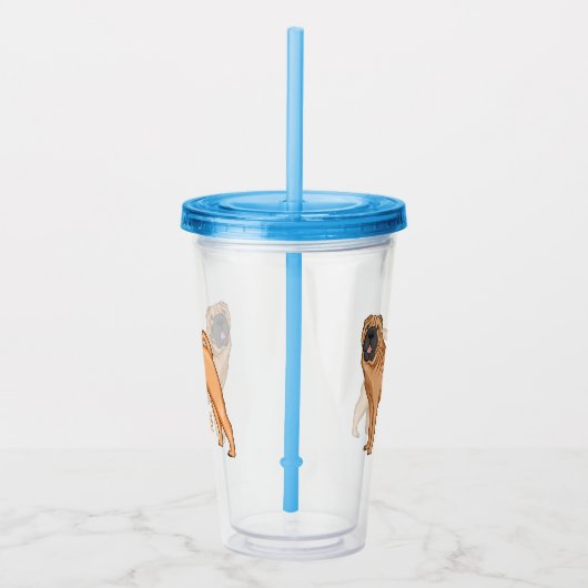Chinese Shar-Pei cartoon illustratie Acryl Drinkbeker (Rechts)