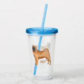 Chinese Shar-Pei cartoon illustratie Acryl Drinkbeker (Achterkant)