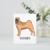 Chinese Shar-Pei cartoon illustratie Briefkaart (Staand voorkant)