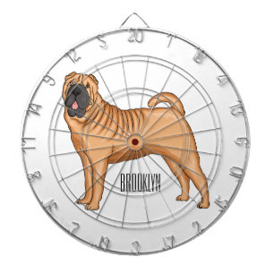 Chinese Shar-Pei cartoon illustratie Dartbord