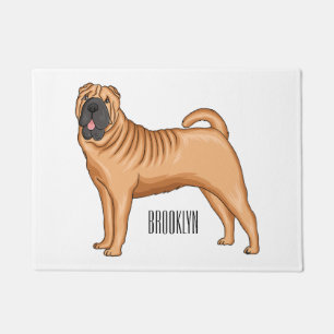 Chinese Shar-Pei cartoon illustratie Deurmat