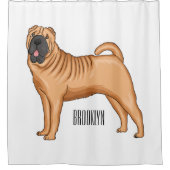 Chinese Shar-Pei cartoon illustratie Douchegordijn (Voorkant)