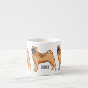 Chinese Shar-Pei cartoon illustratie Espresso Kop