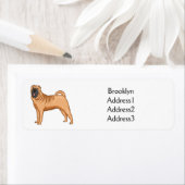 Chinese Shar-Pei cartoon illustratie Etiket (Insitu)