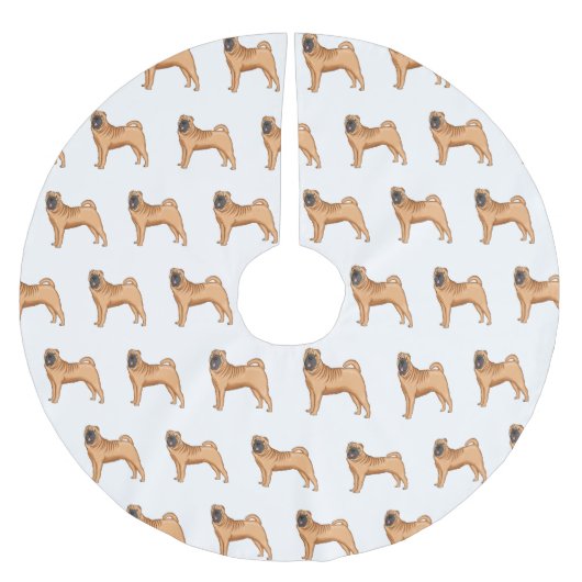 Chinese Shar-Pei cartoon illustratie Kerstboom Rok (Voorkant)