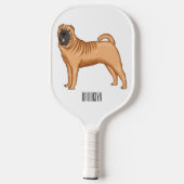 Chinese Shar-Pei cartoon illustratie Pickleball Paddle (Achterkant)