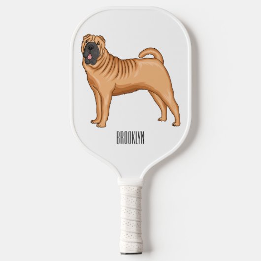 Chinese Shar-Pei cartoon illustratie Pickleball Paddle (Voorkant)